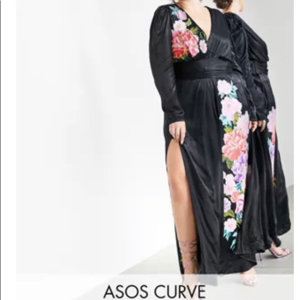 ASOS curve edition maxi dress w/ embroidery